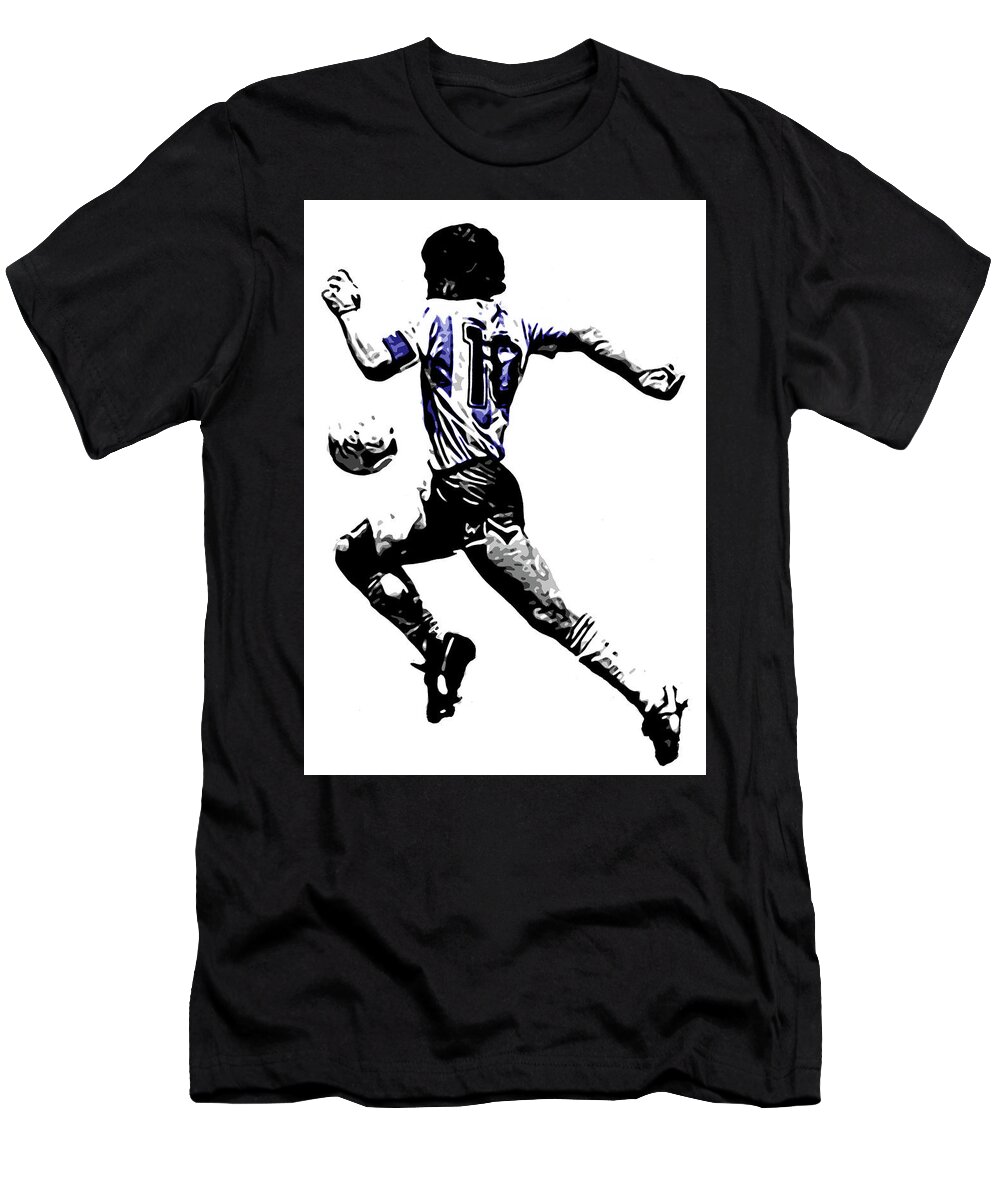 Diego Maradona Greatest Ever T-Shirt by Geo Thomson - Pixels