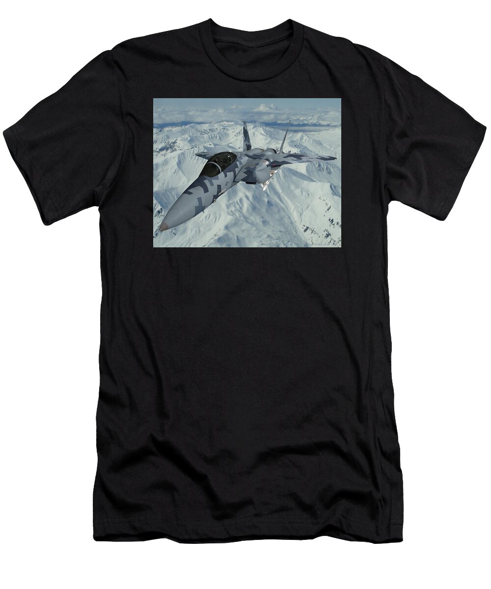 Eagle T-Shirt featuring the digital art Digital Silent Eagle by Custom Aviation Art