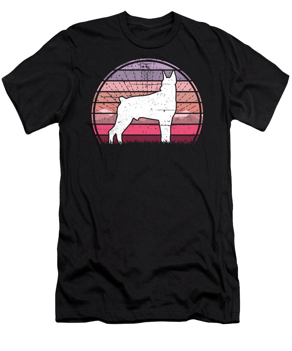 Doberman T-Shirt featuring the digital art Doberman Pink Sunset by Filip Schpindel
