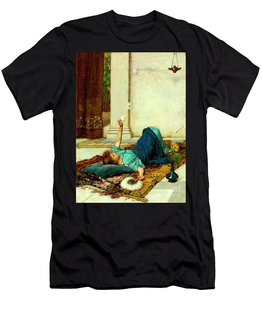 Dolce Far Niente T-Shirt featuring the painting Dolce Far Niente by John William Waterhouse