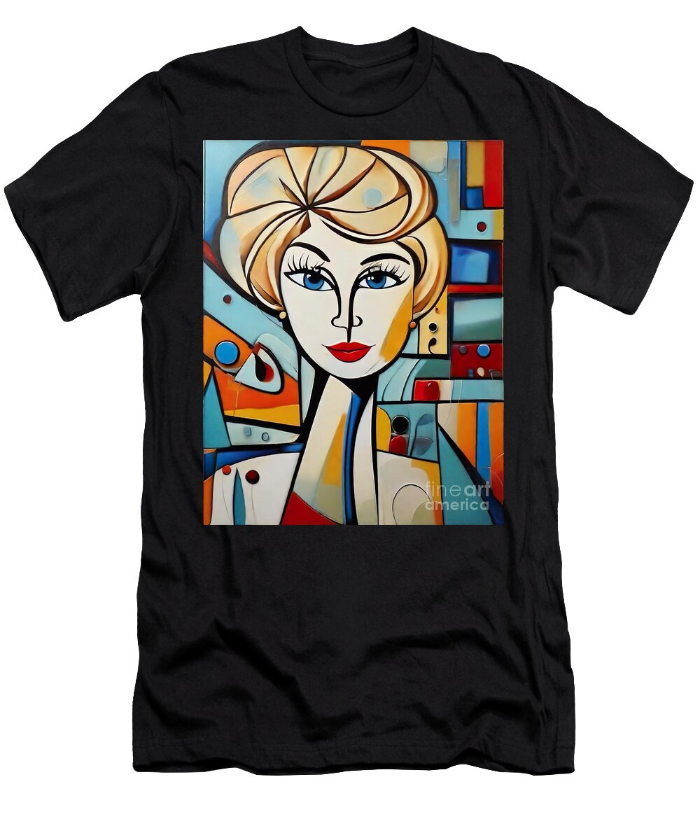Doris Day T-Shirt featuring the digital art Doris Day abstract by Movie World Posters