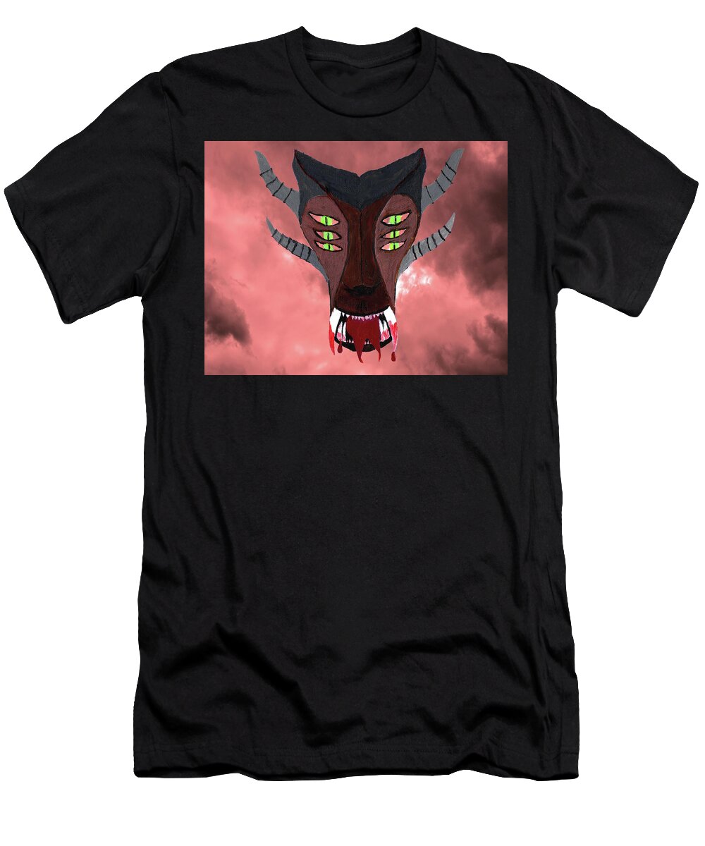 Painting T-Shirt featuring the mixed media Dragon Eyes 5 by Sarah McKoy