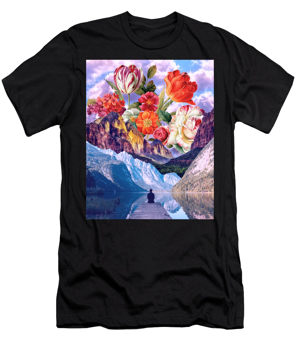 Collage T-Shirt featuring the digital art Dream All Day by Afdan Graphc