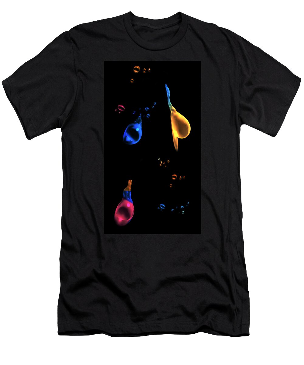 Abstract T-Shirt featuring the digital art Drips and Drops by Ronald Mills