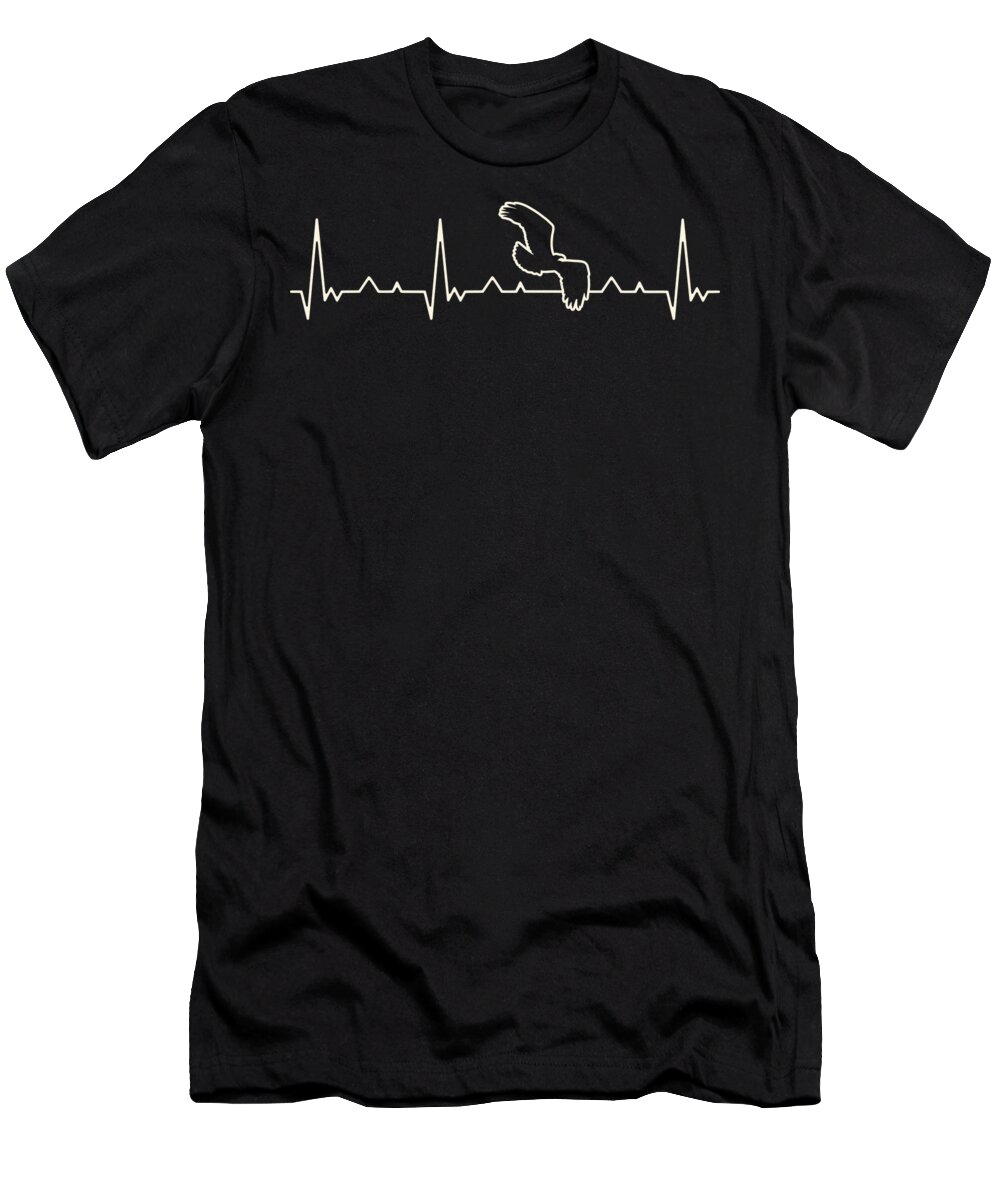 Eagle T-Shirt featuring the digital art Eagle Flying EKG Heart Beat by Filip Schpindel