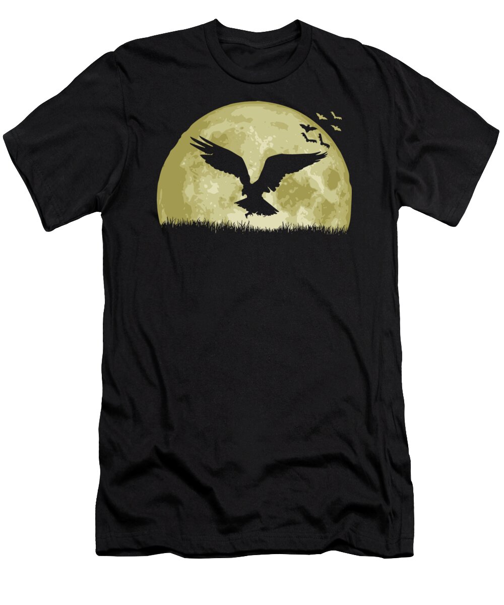Eagle T-Shirt featuring the digital art Eagle Full Moon by Filip Schpindel