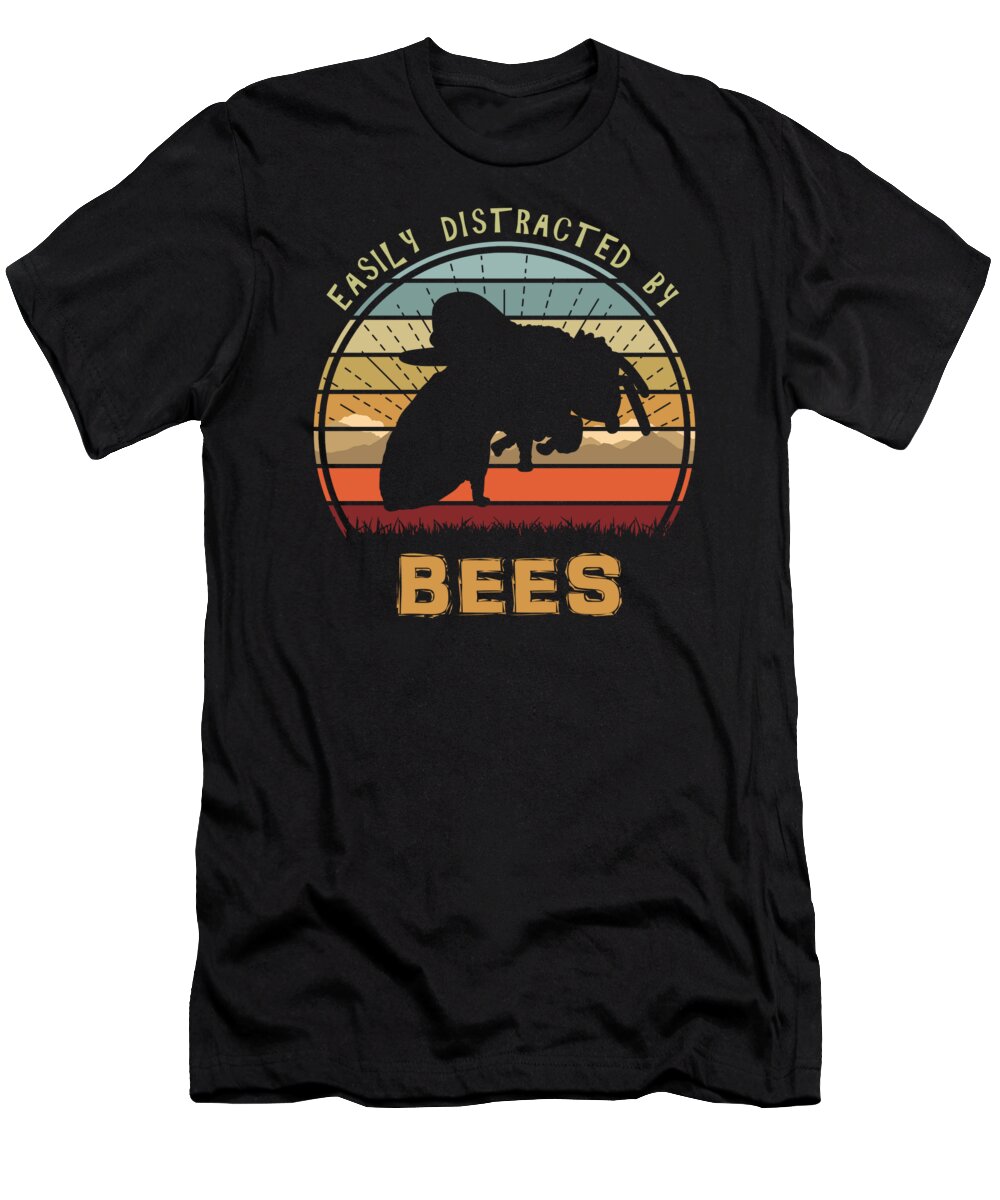 Easily T-Shirt featuring the digital art Easily Distracted By Bees Sunset by Filip Schpindel