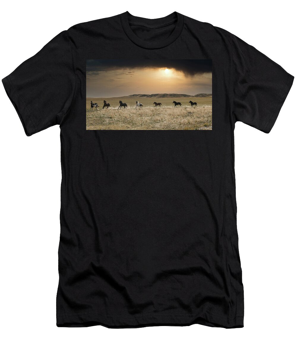 Horse T-Shirt featuring the photograph Eastern Montana Horses by Bert Peake