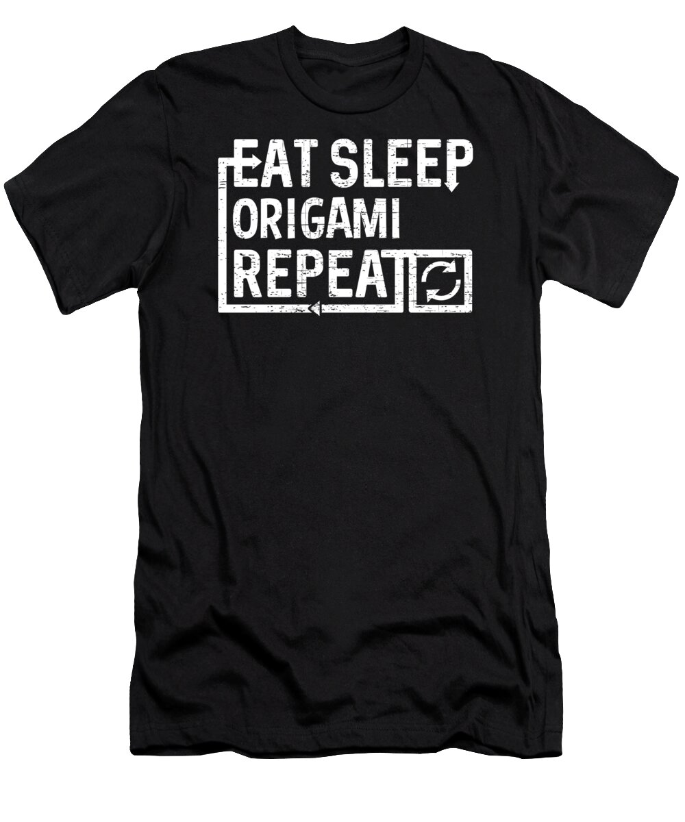 Cool T-Shirt featuring the digital art Eat Sleep Origami by Flippin Sweet Gear