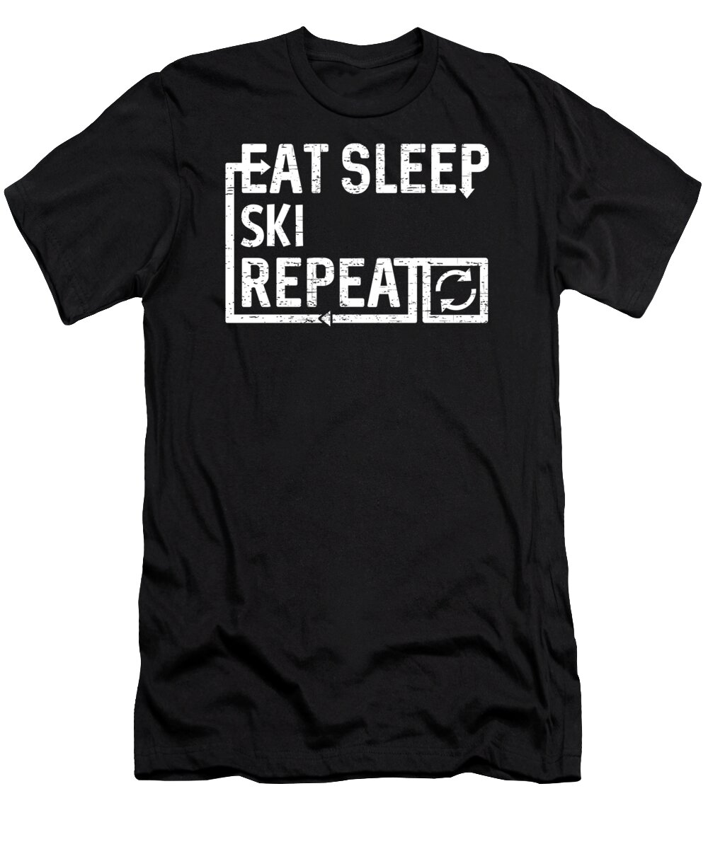 Cool T-Shirt featuring the digital art Eat Sleep Ski by Flippin Sweet Gear