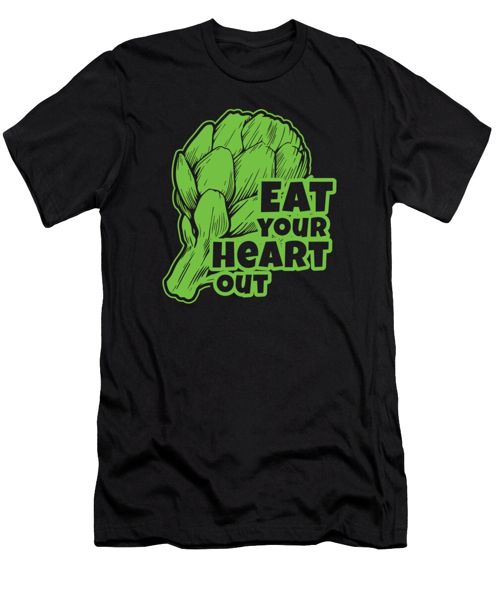Artichoke T-Shirt featuring the digital art Eat Your Heart Out Artichokes Vegan by Moon Tees