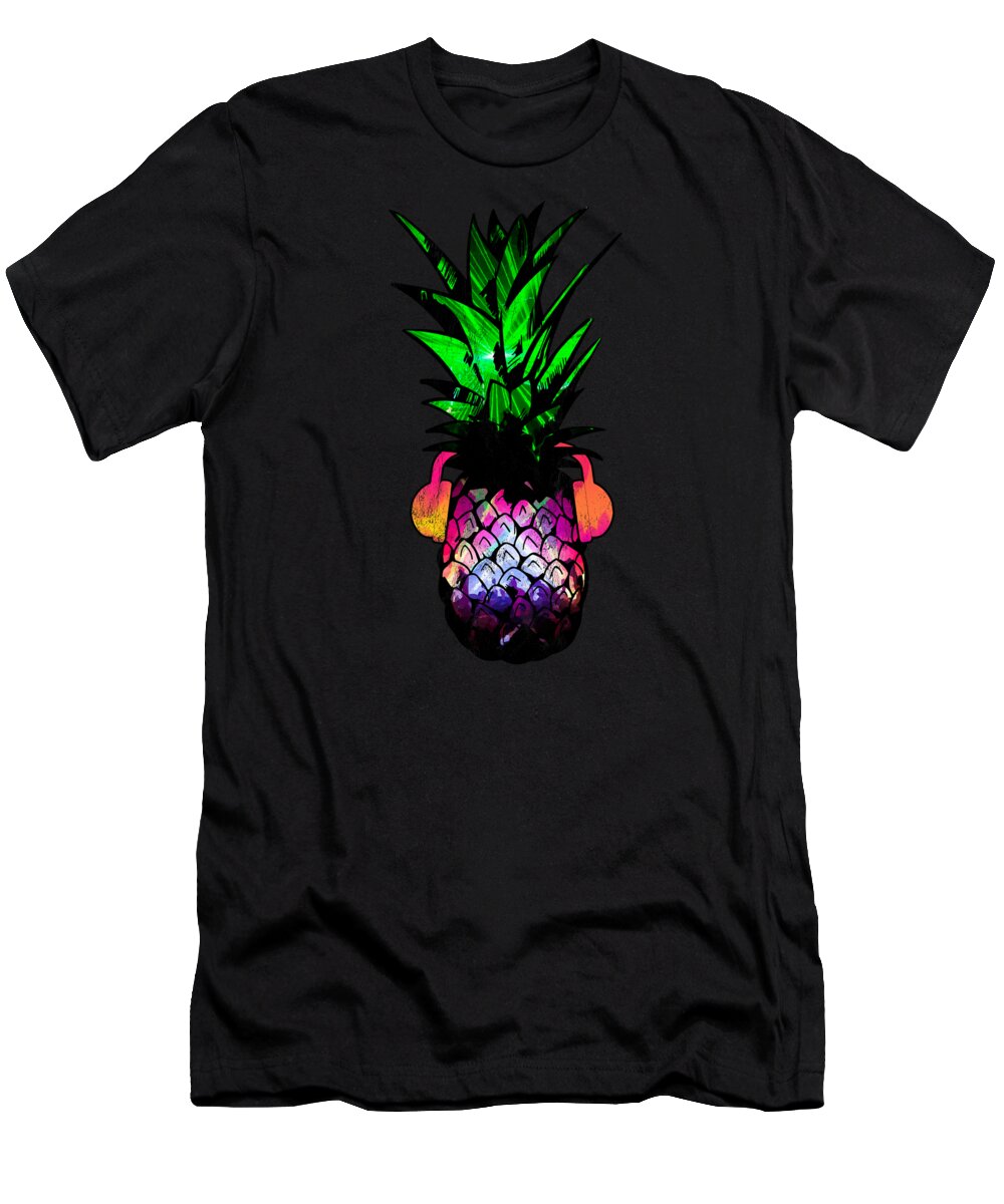 Edm Pineapple Edm Trippy Neon Rave Festival Dance T-Shirt
