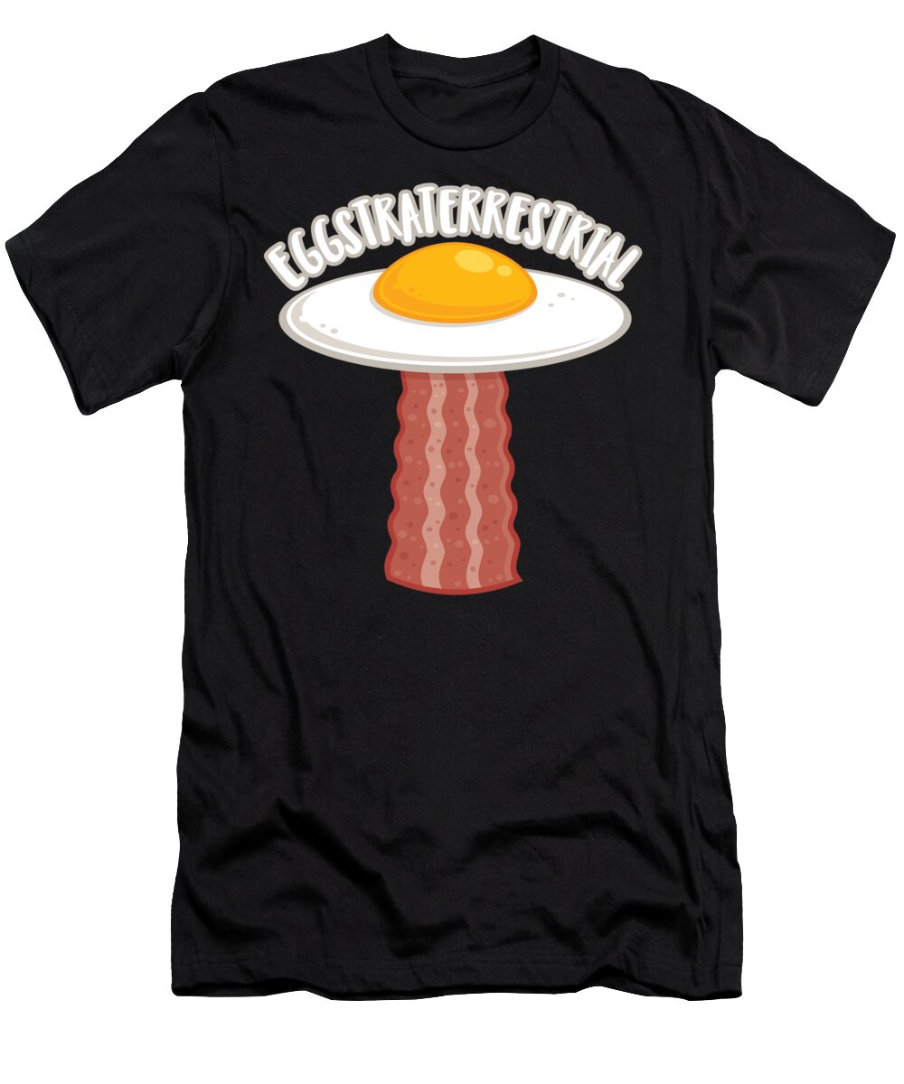 Egg T-Shirt featuring the digital art Eggstraterrestrial With Text by John Schwegel