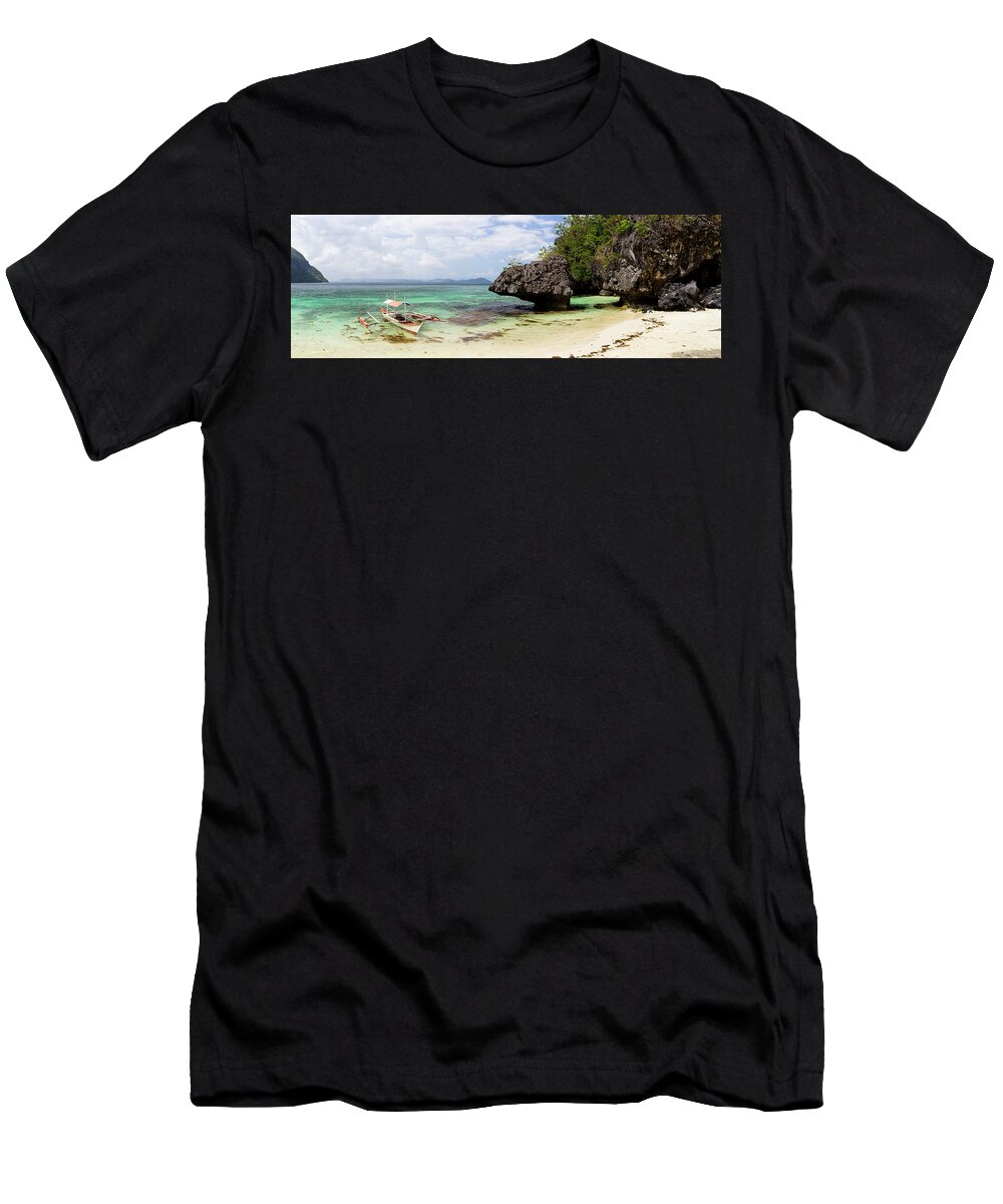 Panorama T-Shirt featuring the photograph El Nido Palawan Philippines Beach by Sonny Ryse