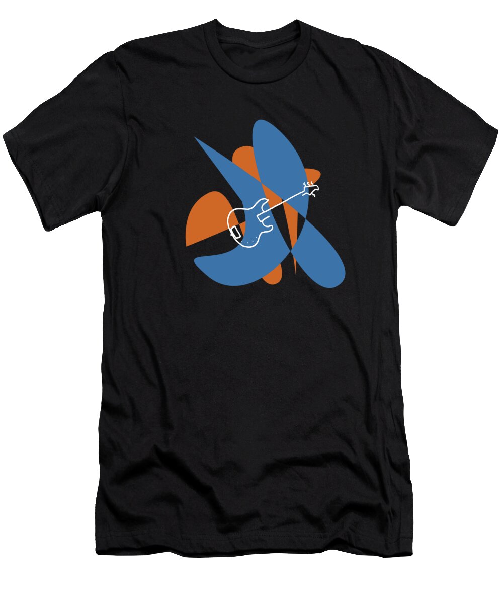 Jazzdabri T-Shirt featuring the digital art Electric Bass in Blue by David Bridburg