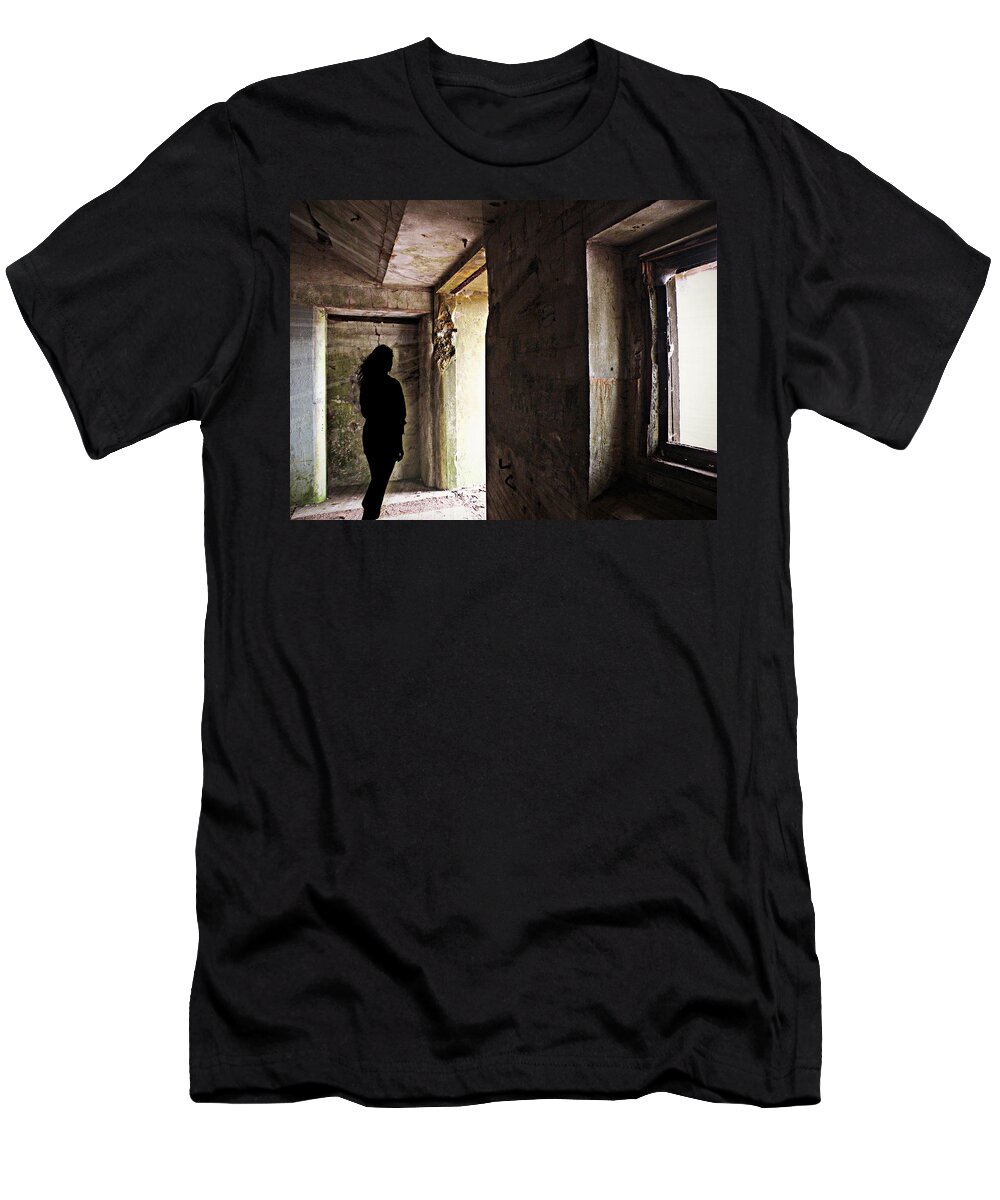Wall Art T-Shirt featuring the photograph Emerging from the Darkness by Micki Findlay