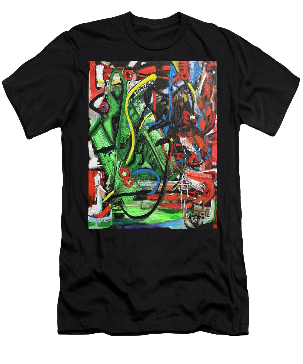 Abstract T-Shirt featuring the painting Enoch, a beautiful abstract portrait by Denise Morgan