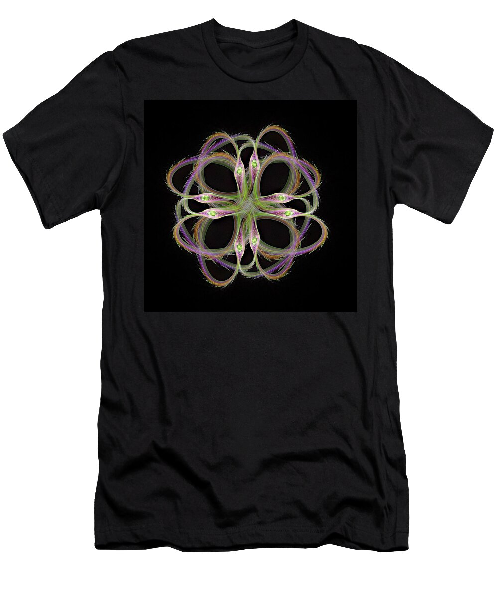 Abstract T-Shirt featuring the digital art Entwined by Manpreet Sokhi