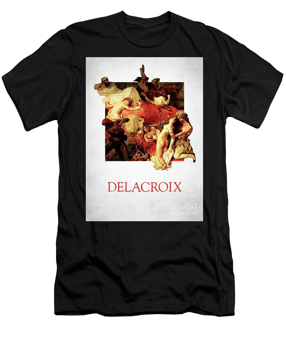 Eugene Delacroix T-Shirt featuring the digital art Eugene Delacroix by Bo Kev