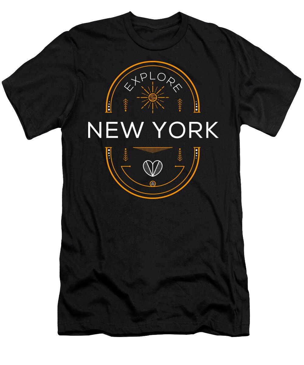 Nyc T-Shirt featuring the digital art Explore New York Design City Lights New York Apparel by Lotus Leafal