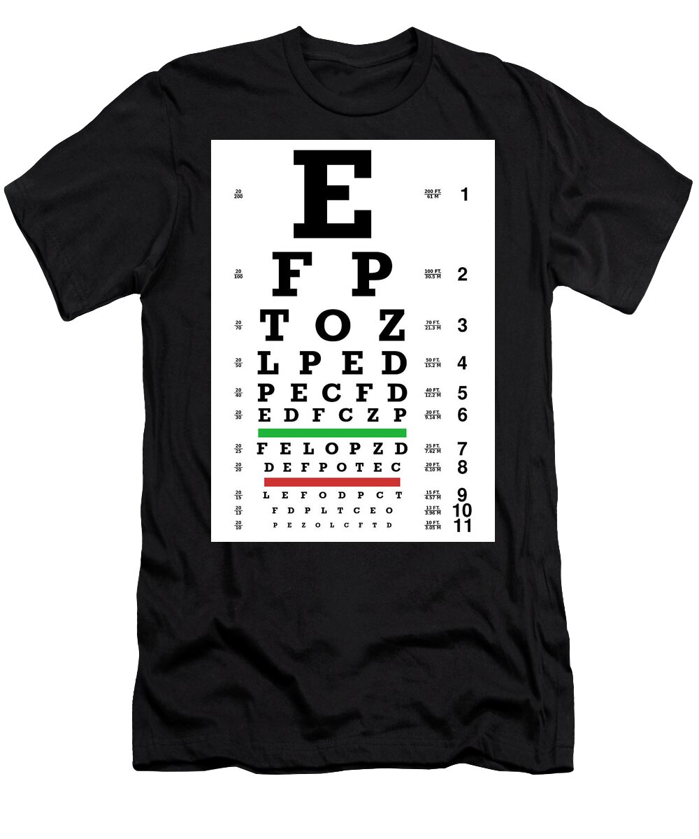 Eye-chart T-Shirt featuring the digital art Eye-chart by Celestial Images