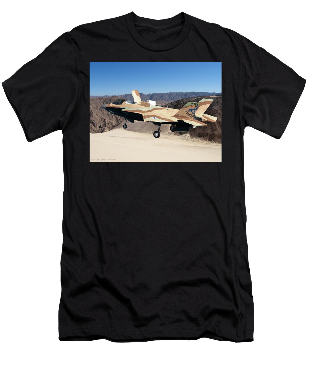 Lightning T-Shirt featuring the digital art F-35IB Barak II by Custom Aviation Art