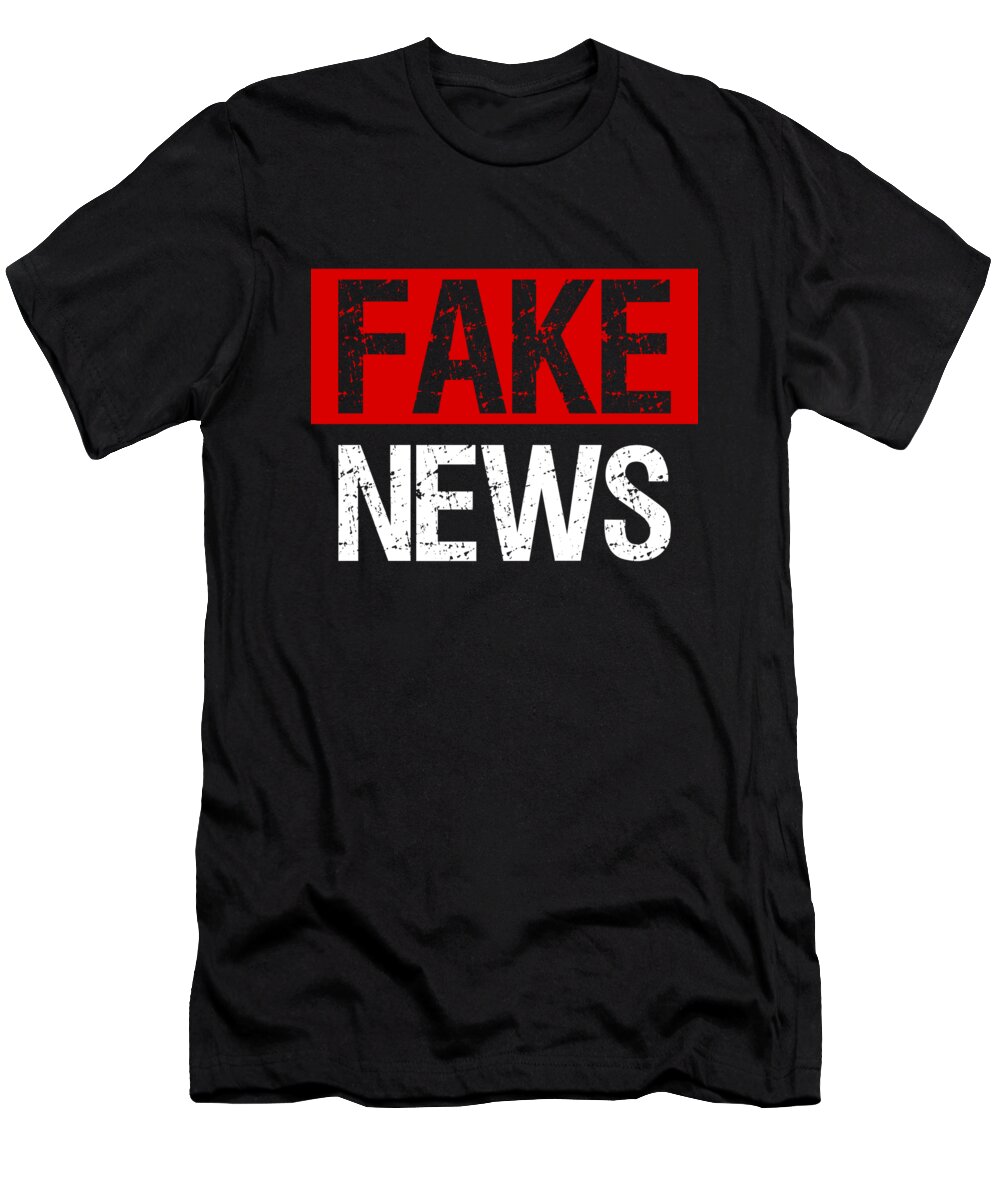 Funny T-Shirt featuring the digital art Fake News Costume by Flippin Sweet Gear