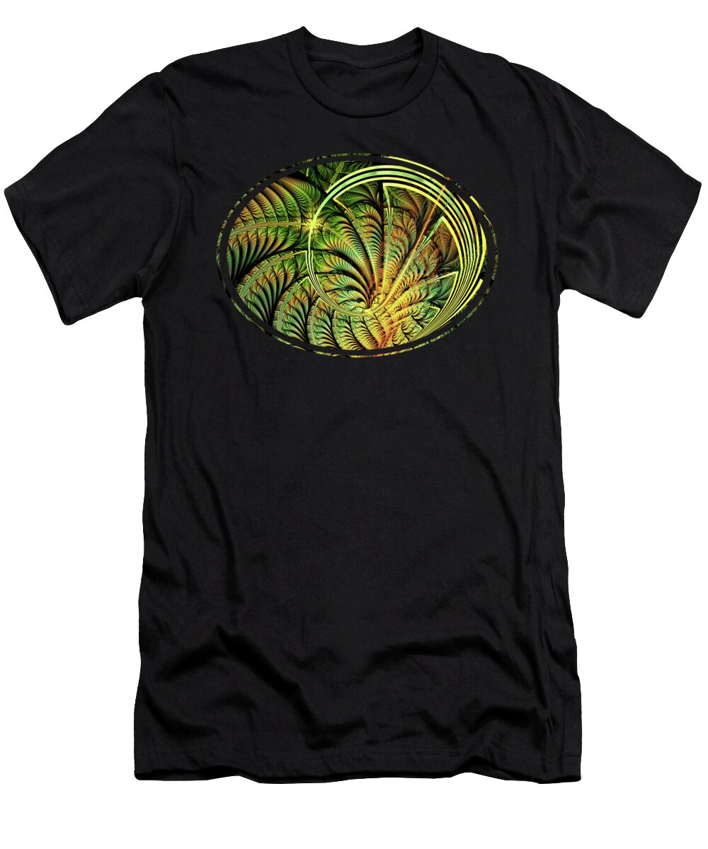 Curve T-Shirt featuring the digital art Fern Loop by Anastasiya Malakhova