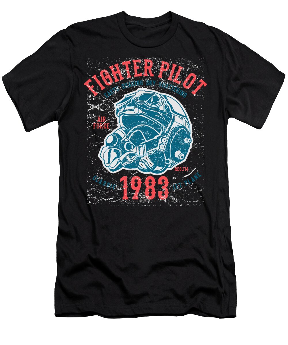 Air Force T-Shirt featuring the digital art Fighter Pilot by Jacob Zelazny