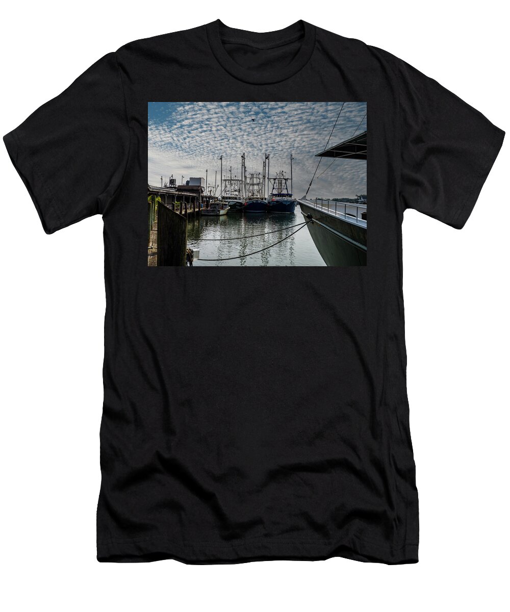 Boats T-Shirt featuring the photograph Fishing Boats Cape May by Louis Dallara