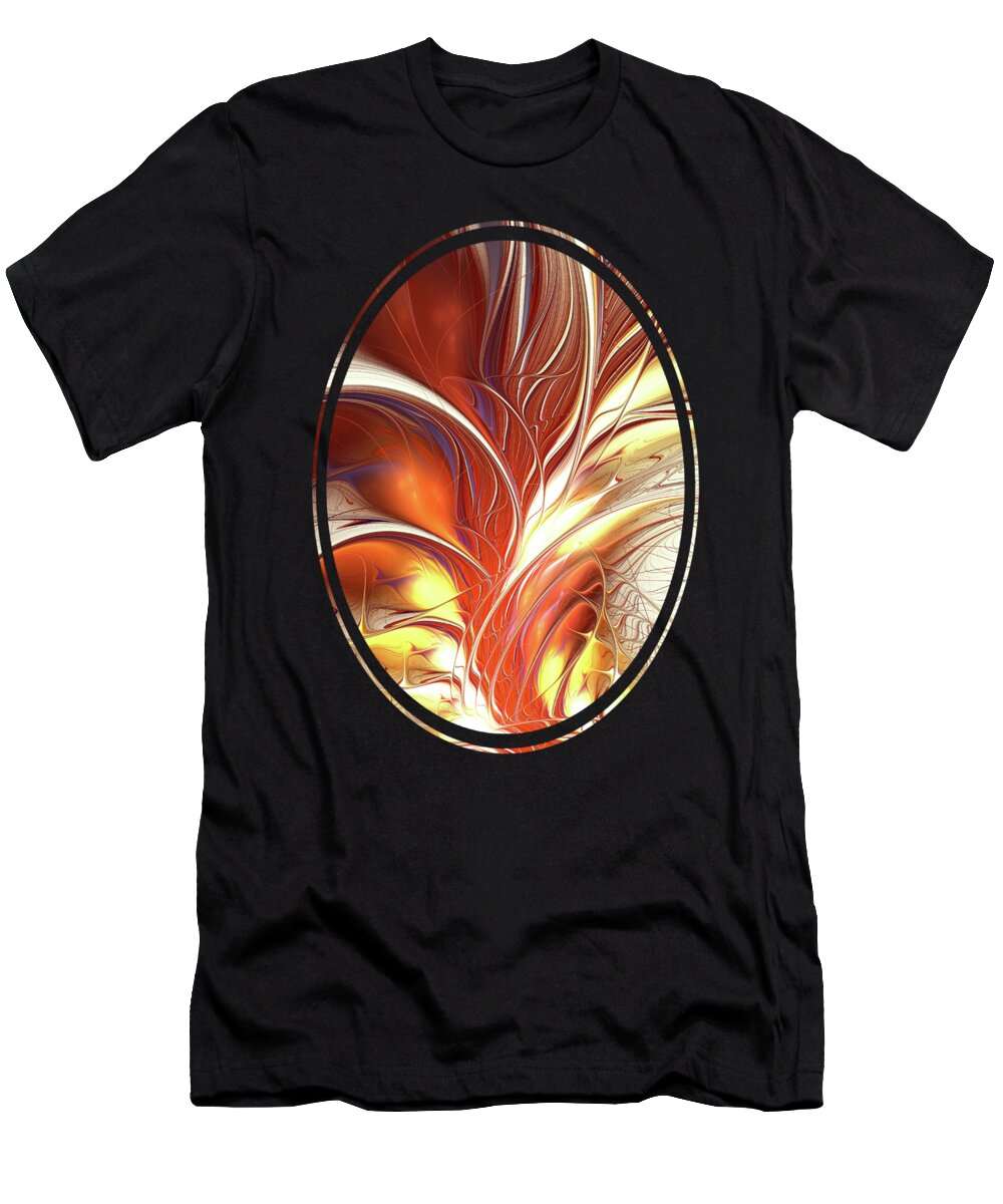 Flame T-Shirt featuring the digital art Flame Burst by Anastasiya Malakhova