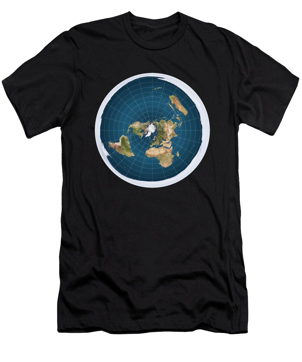 Funny T-Shirt featuring the digital art Flat Earth by Flippin Sweet Gear