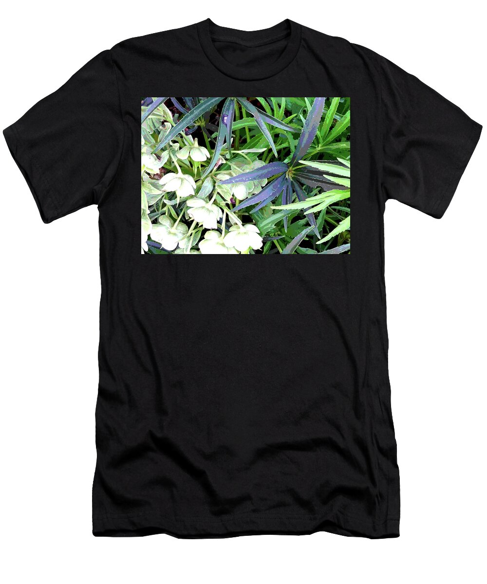 Flowers T-Shirt featuring the digital art Flowers and Foliage by Nancy Olivia Hoffmann