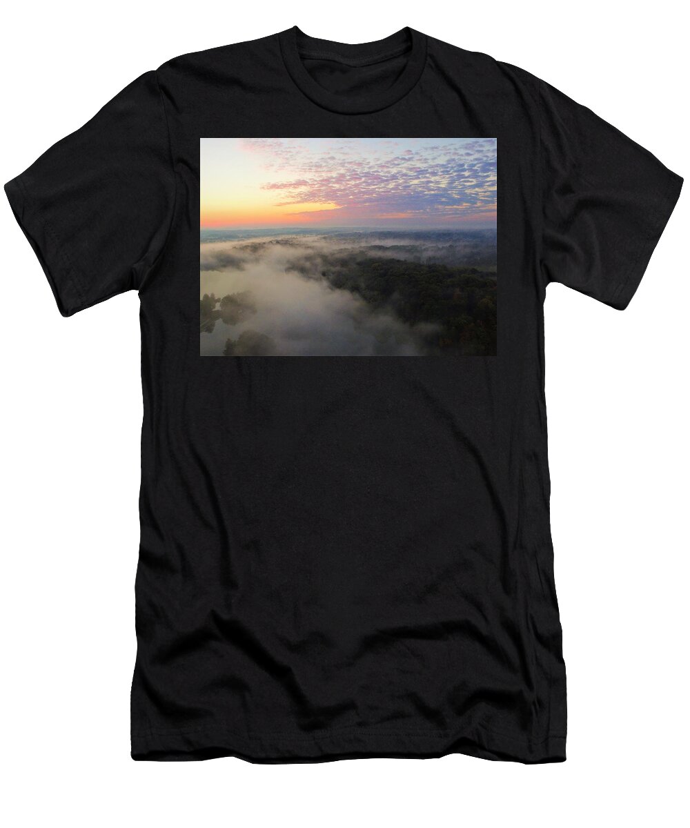  T-Shirt featuring the photograph Foggy Sunrise by Brad Nellis