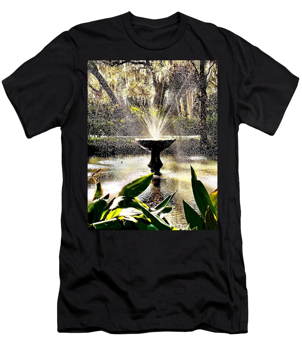 Fountains T-Shirt featuring the photograph Fountains in the Sunny South by John Anderson