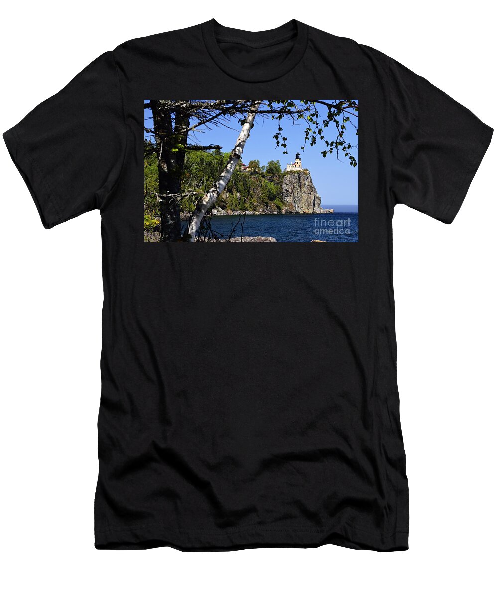 Photography T-Shirt featuring the photograph Framed Lighthouse by Larry Ricker