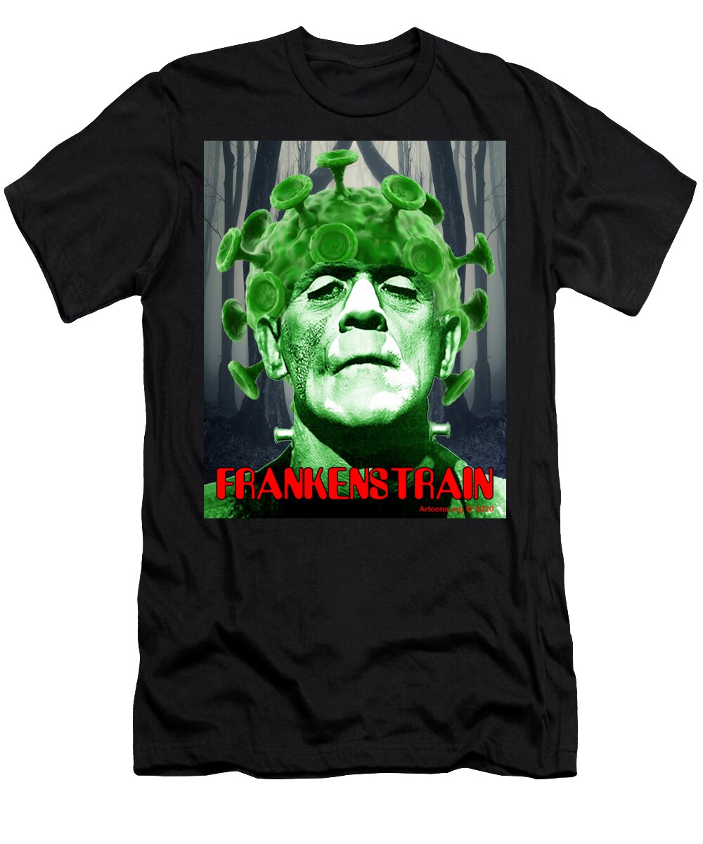 Frankenstein T-Shirt featuring the digital art Frankenstrain by Aye Magine