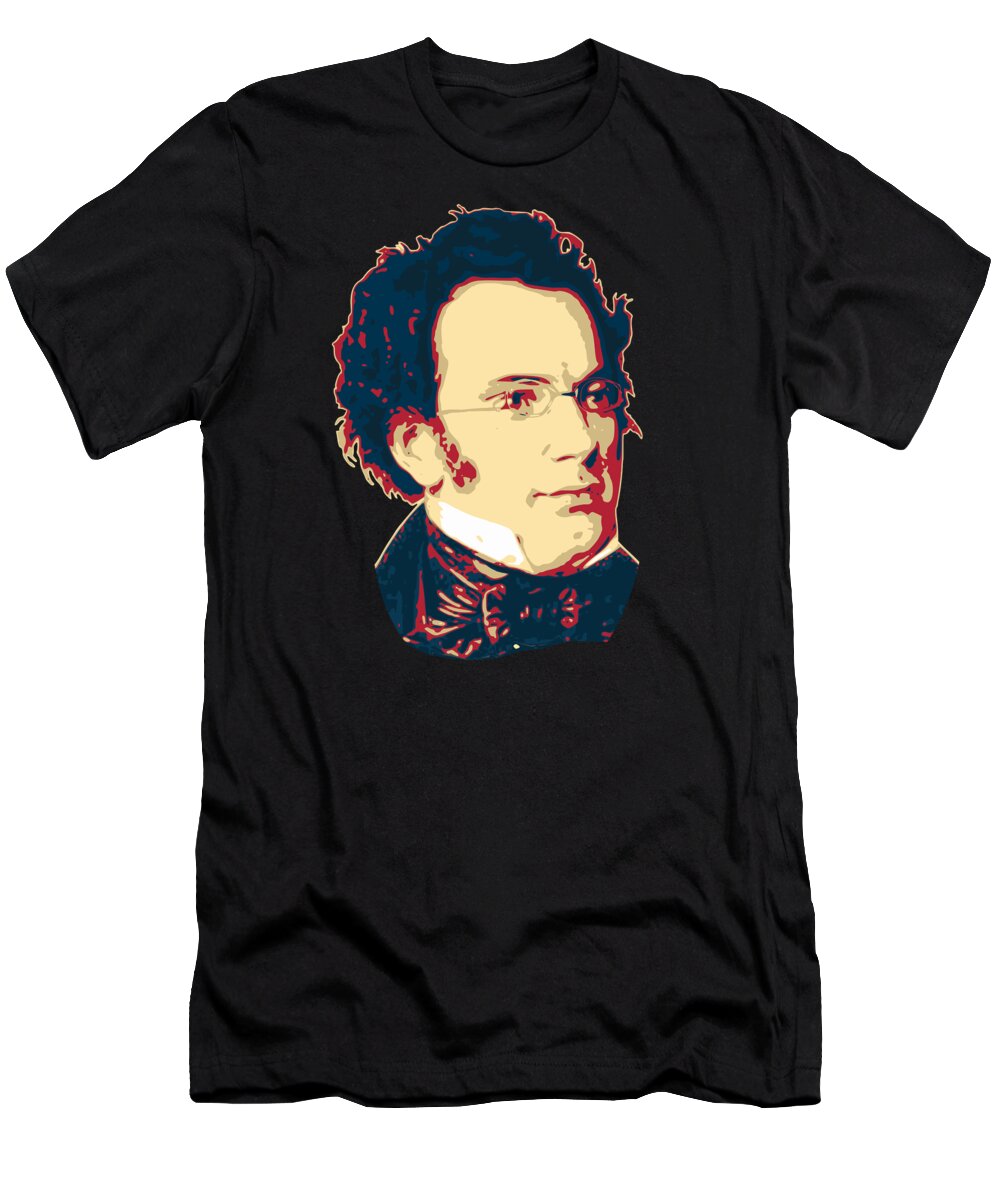 Franz Schubert T-Shirt featuring the digital art Franz Schubert by Filip Schpindel