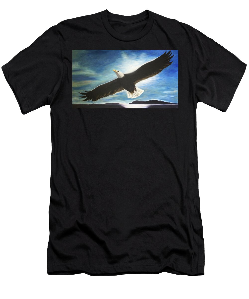 Eagle T-Shirt featuring the painting Freedom by Pamela Schwartz