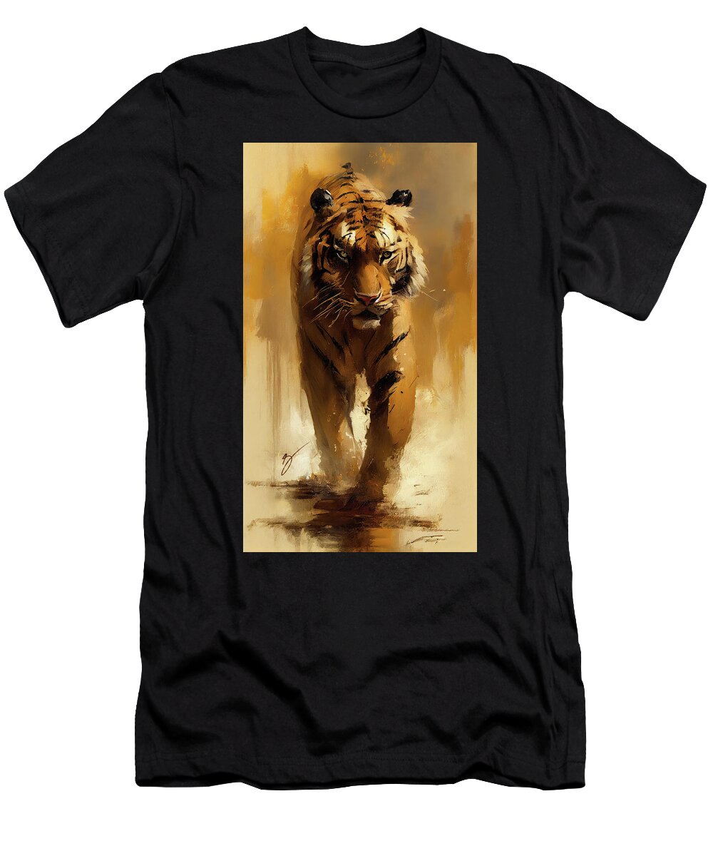 Tiger T-Shirt featuring the painting Freeranger by Greg Collins
