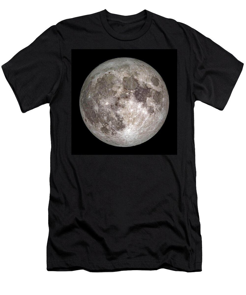 Moon T-Shirt featuring the photograph Full Moon Outer Space Image by Bill Swartwout