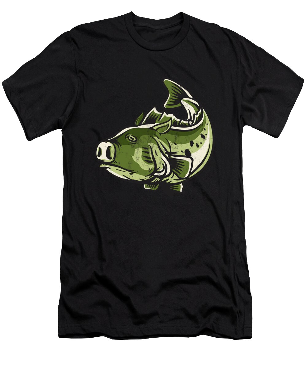 Funny Bass Fishing Men Women Jig Pig T-Shirt