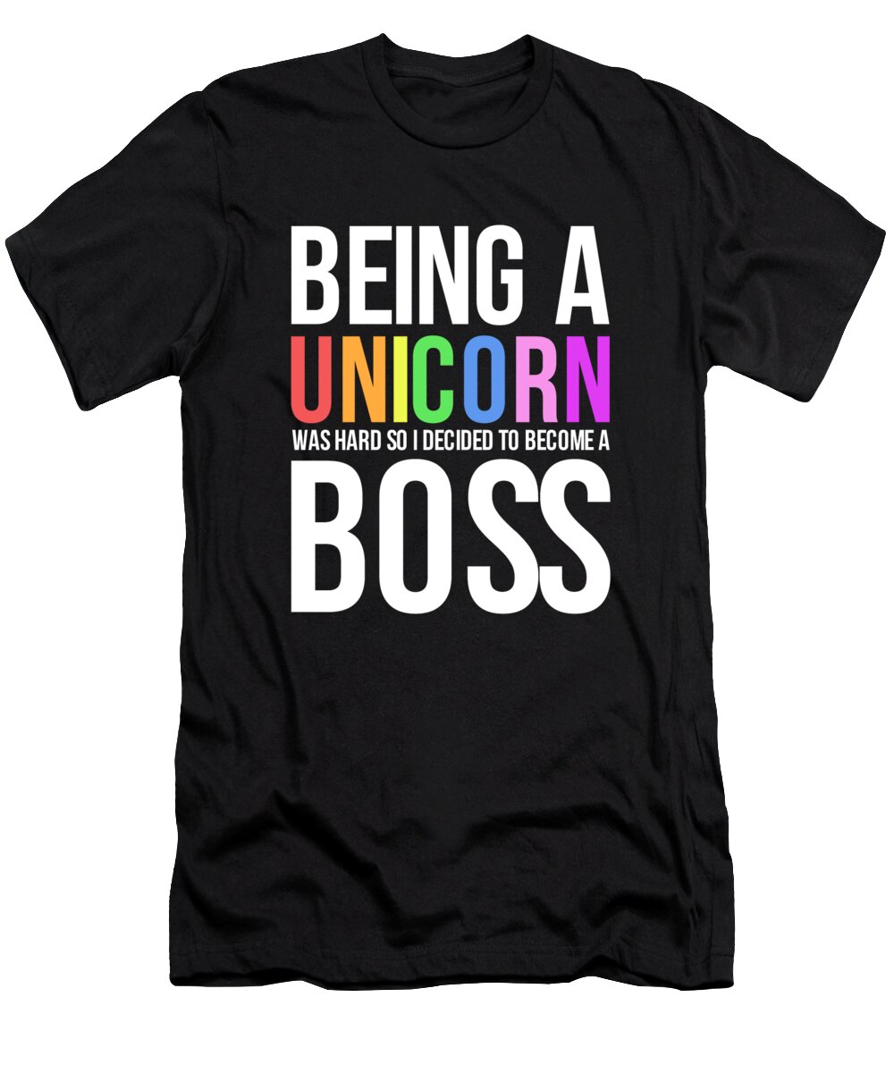 Funny Bosses Day Gift Unicorn Boss Women Manager T-Shirt Noirty Designs - Pixels