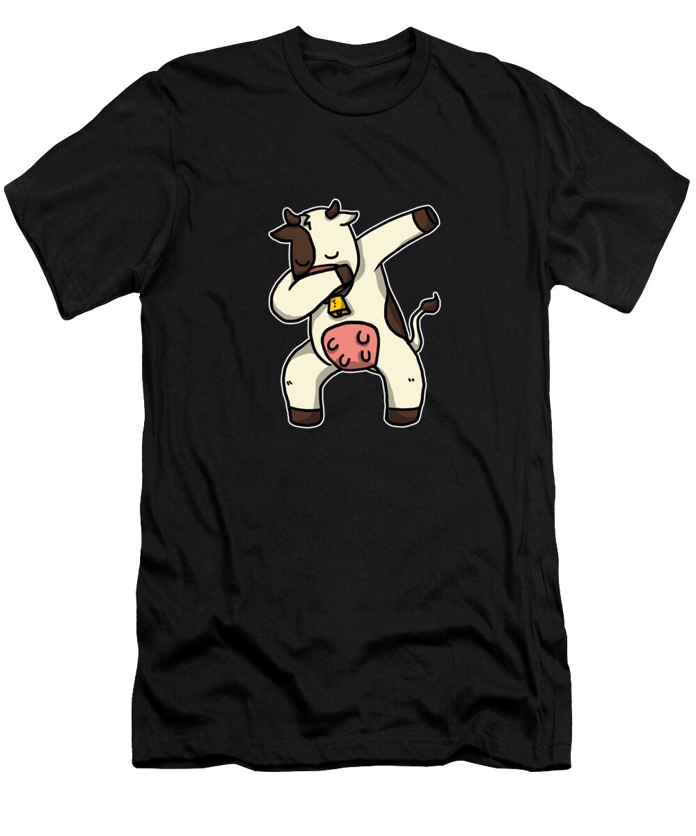 Cow T-Shirt featuring the digital art Funny Dabbing Cow Dab Dance Cattle Lover Gift by J M