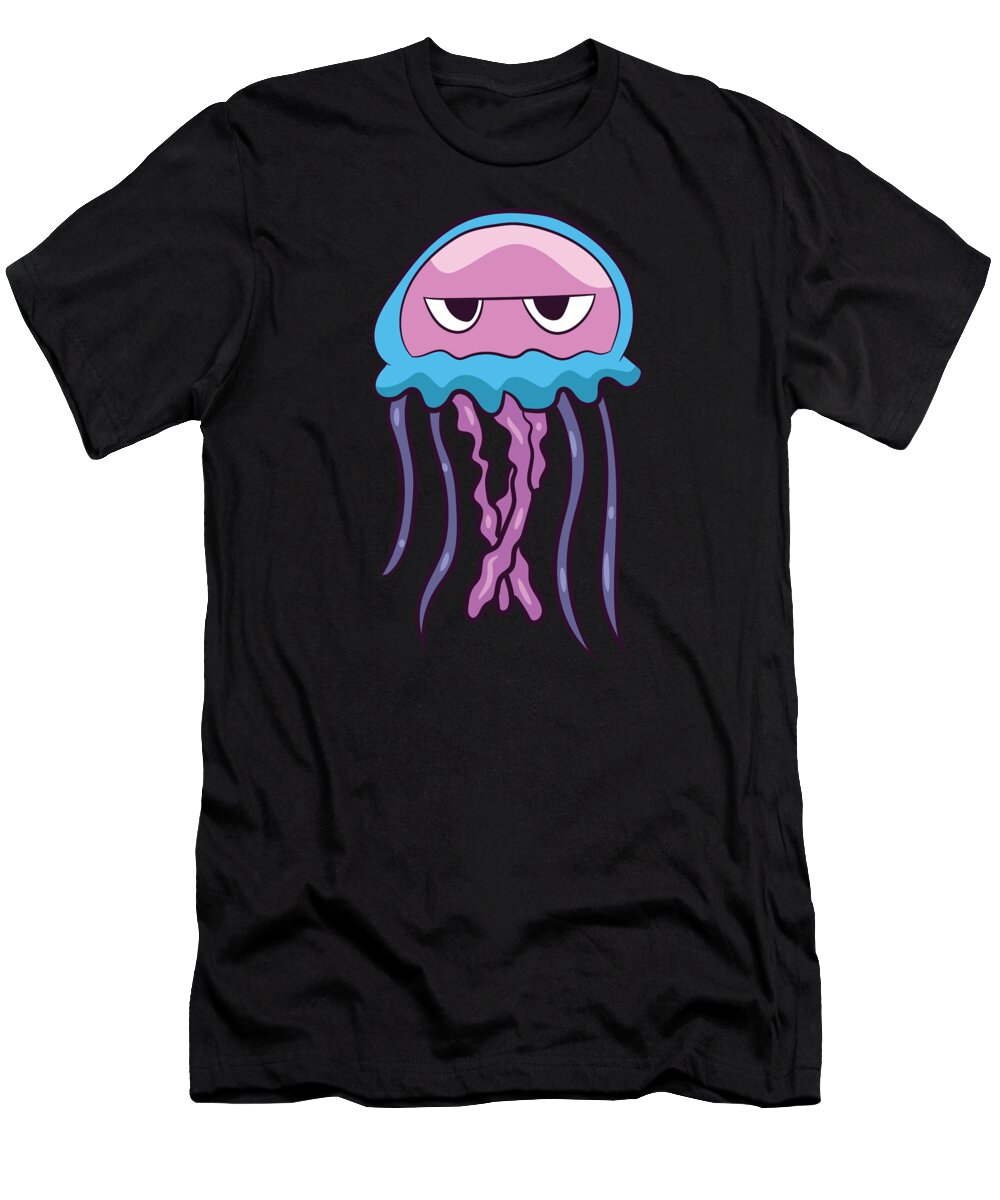 Jellyfish T-Shirt featuring the digital art Funny Jellyfish Ocean Love Aquarium Jellyfish by EQ Designs