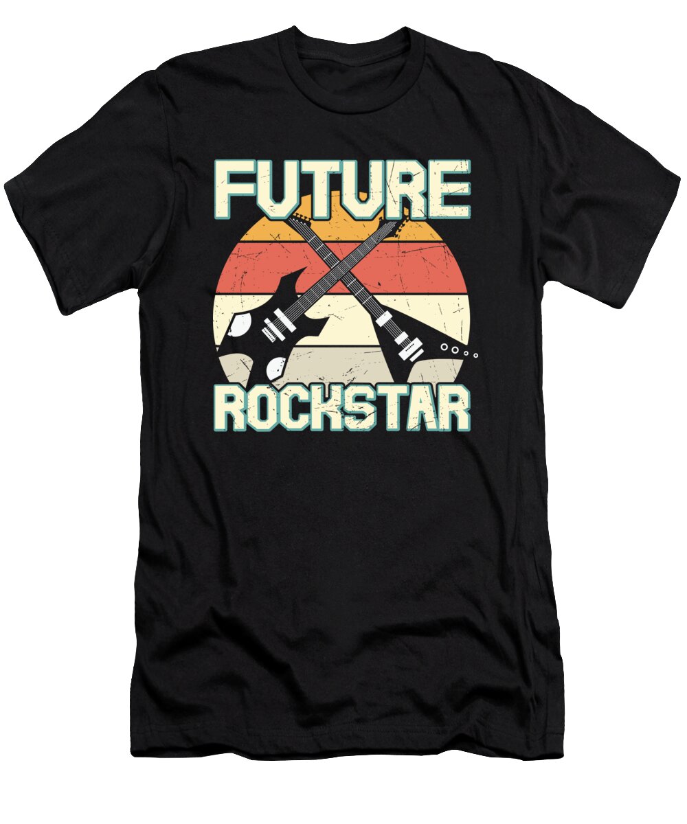 Guitar T-Shirt featuring the digital art Future Rockstar Guitar by Me