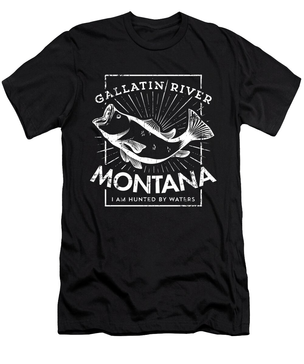 Gallatin River Fly Fishing Montana Fly Fishing T-Shirt by Noirty