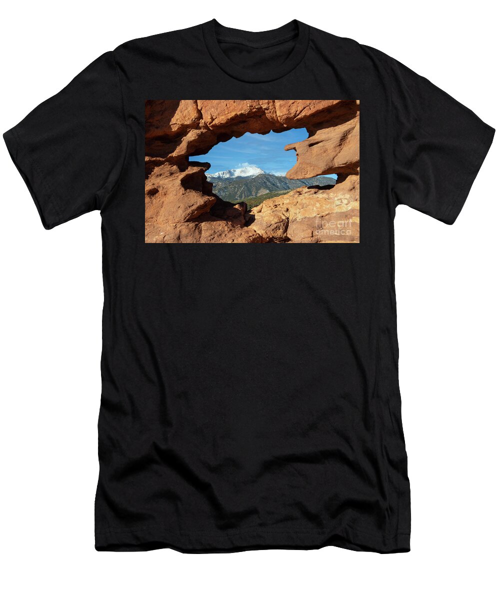 Garden Of The Gods; Art Prints T-Shirt featuring the photograph Garden of the Gods and Pikes Peak by Steven Krull