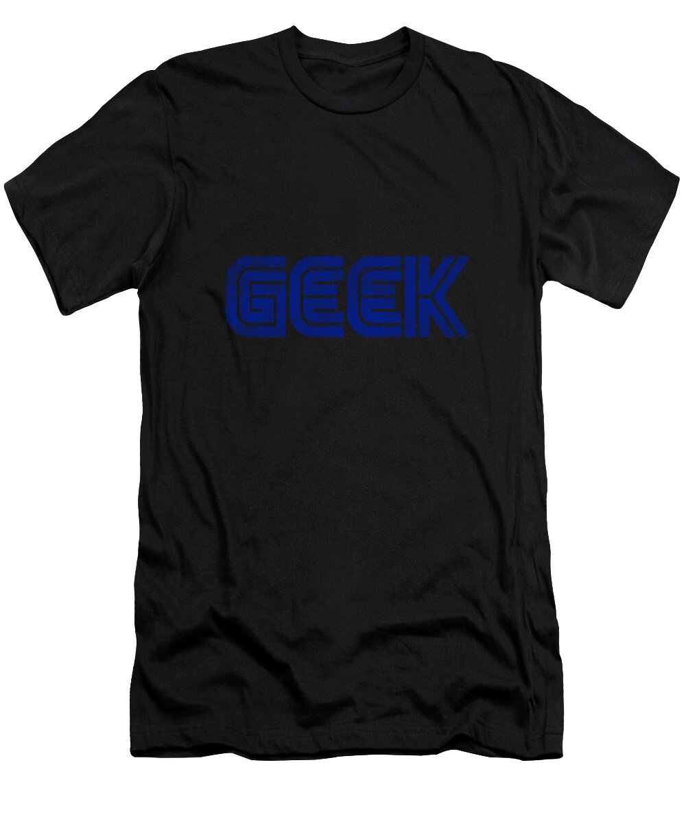 Cool T-Shirt featuring the digital art Geek White Vintage by Flippin Sweet Gear