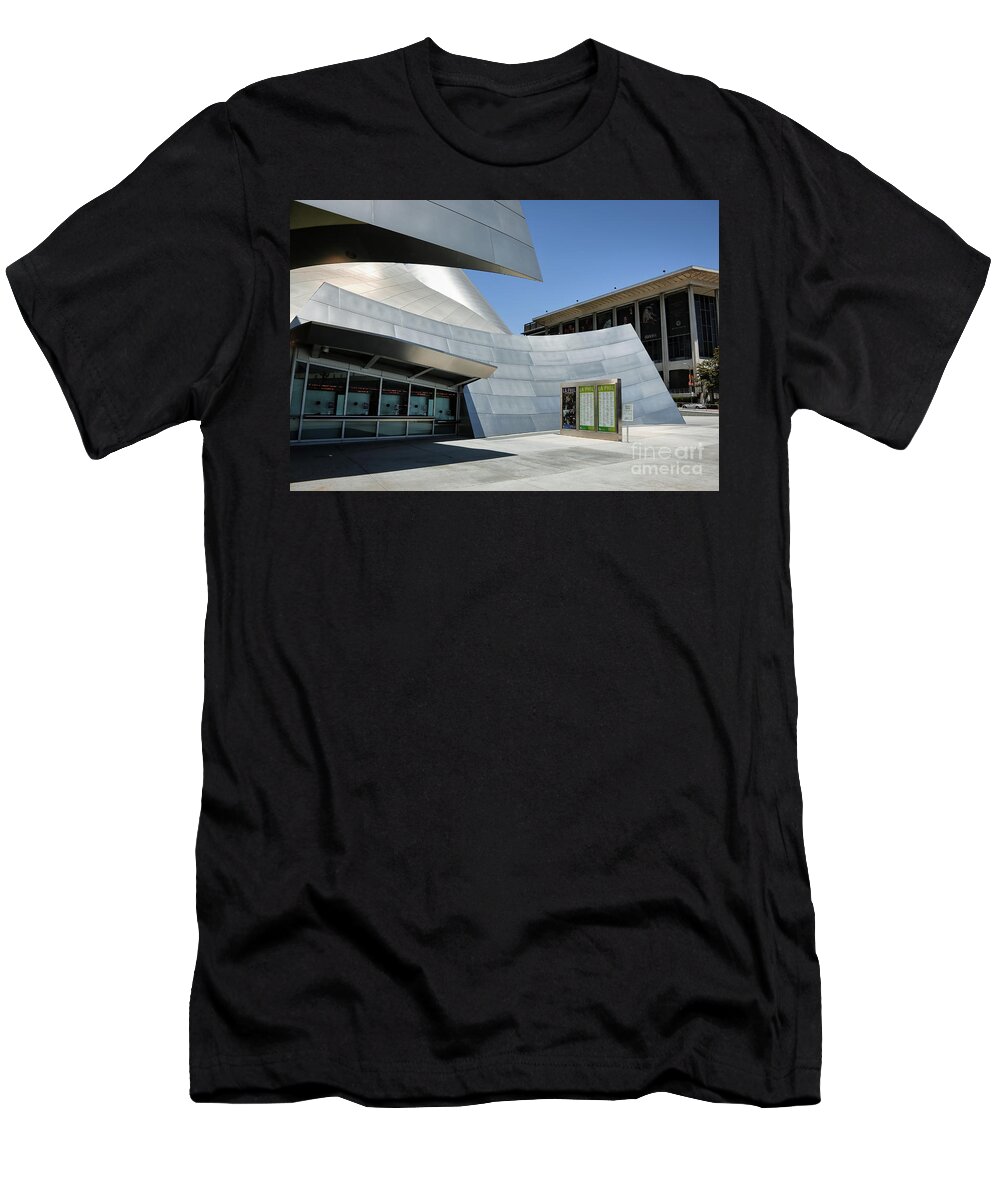 Frank Gehry T-Shirt featuring the photograph Gehry Architect California WDCHall by Chuck Kuhn